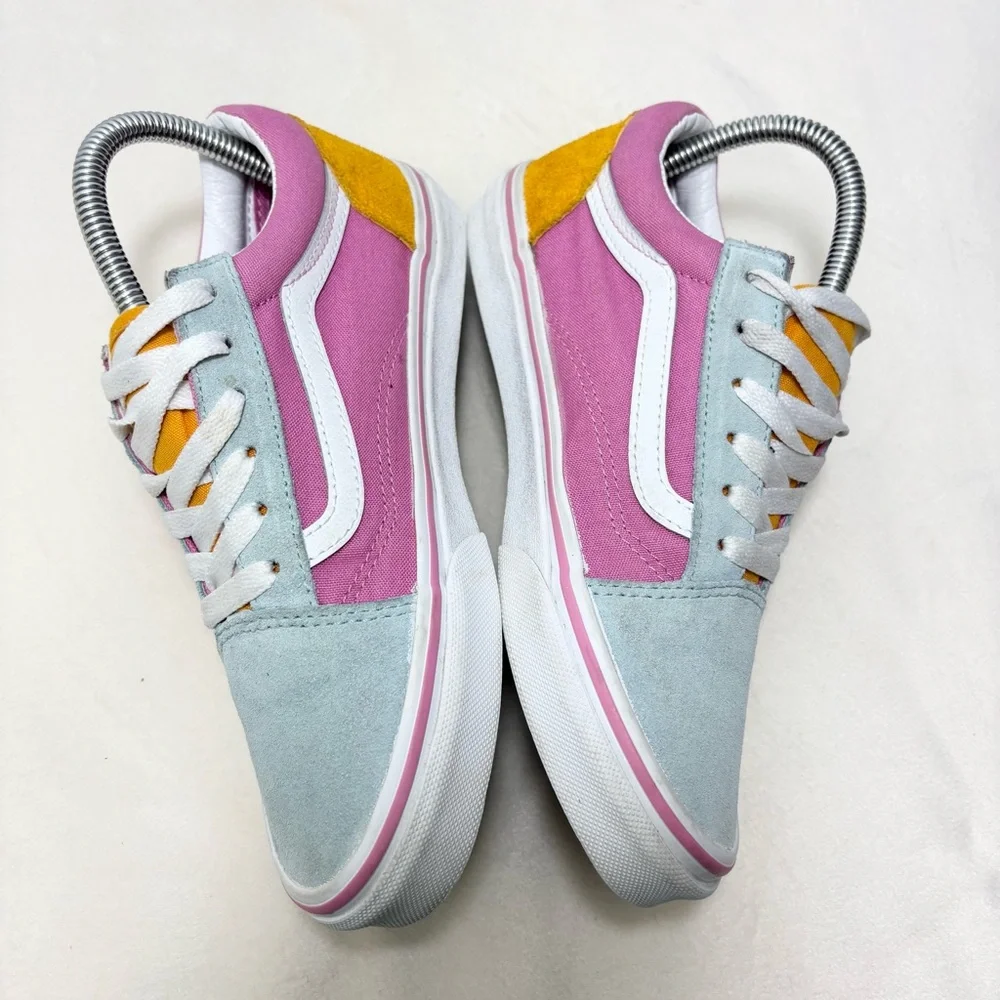 Vans Color Block Multi‎ Colored Pink Yellow Blue Vans Junior size 5